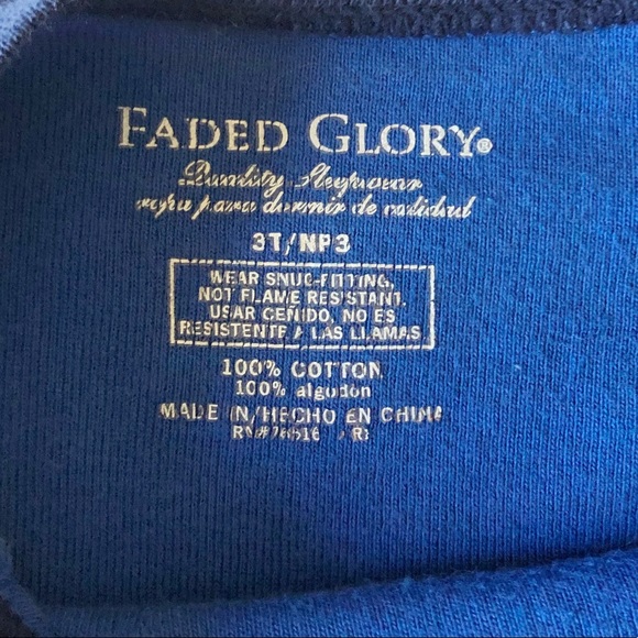 FADED GLORY 3T BLUE “ALL STAR” LONG SLEEVE SHIRT - Picture 3 of 4